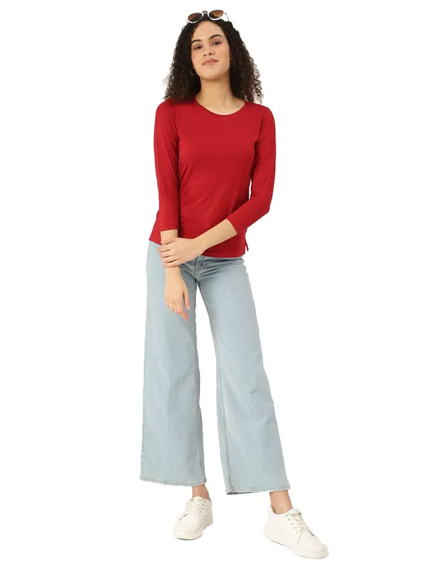 BRINNS_Women_Maroon_T-Shirt