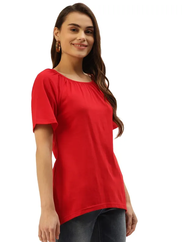 Red_Cotton_Blend_Single_Jersey_Tops