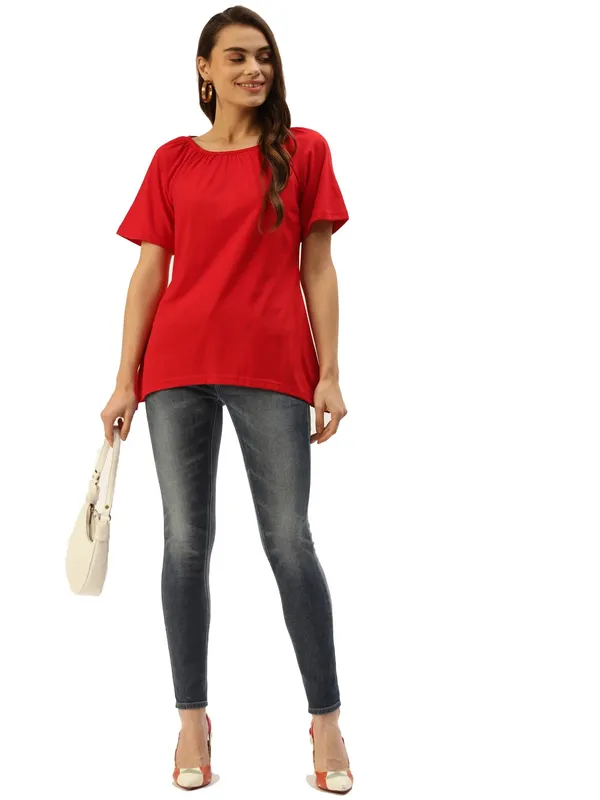 Red_Cotton_Blend_Single_Jersey_Tops