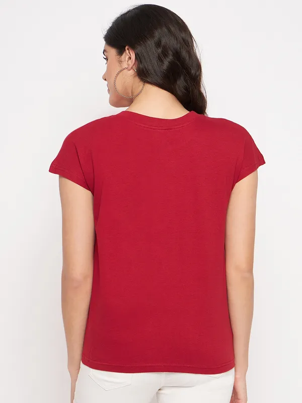 Maroon_Cotton_Lycra_Tshirts