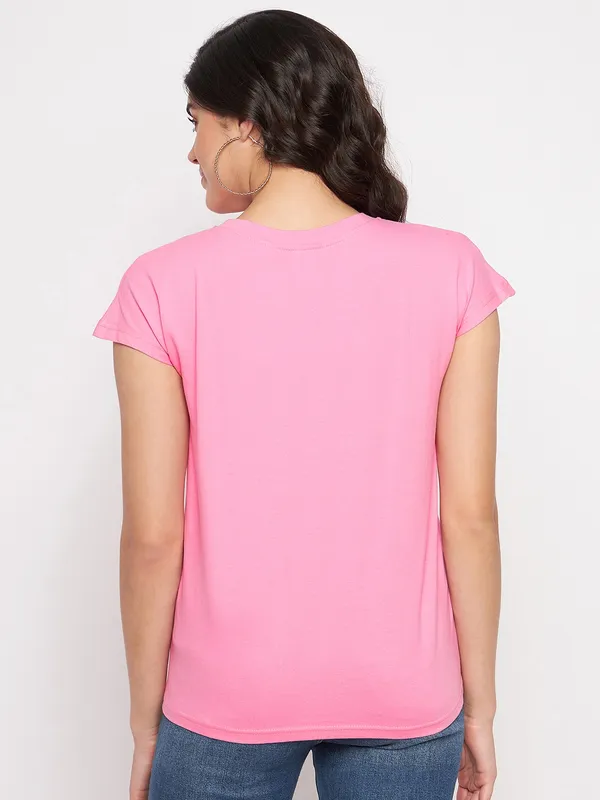 Pink_Cotton_Lycra_Tshirts
