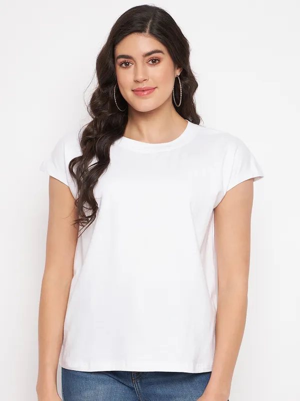 White_Cotton_Lycra_Tshirts