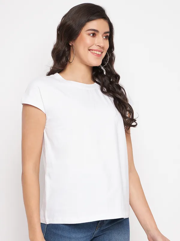 White_Cotton_Lycra_Tshirts