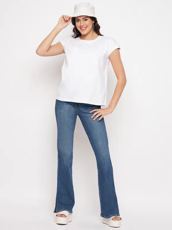 White_Cotton_Lycra_Tshirts