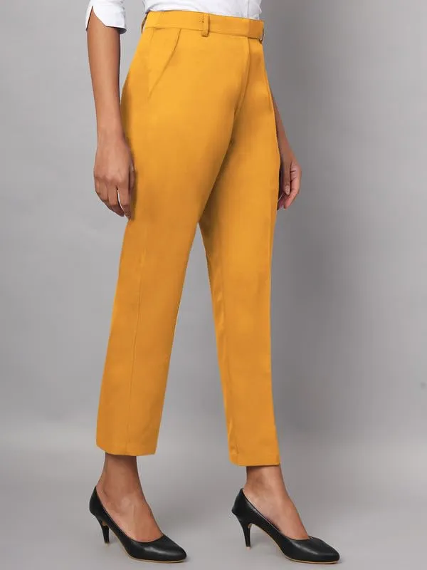 Mustard_Polyester_Lycra_Trousers