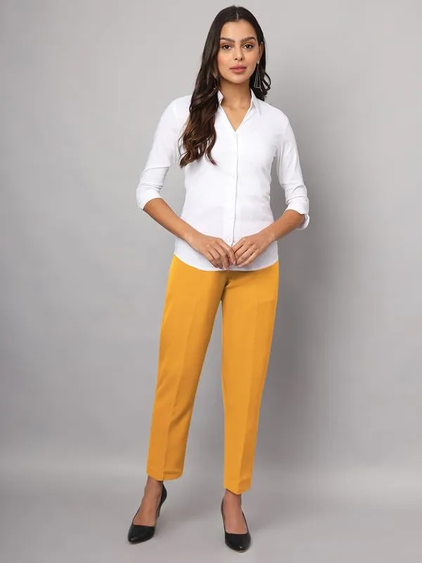 Mustard_Polyester_Lycra_Trousers