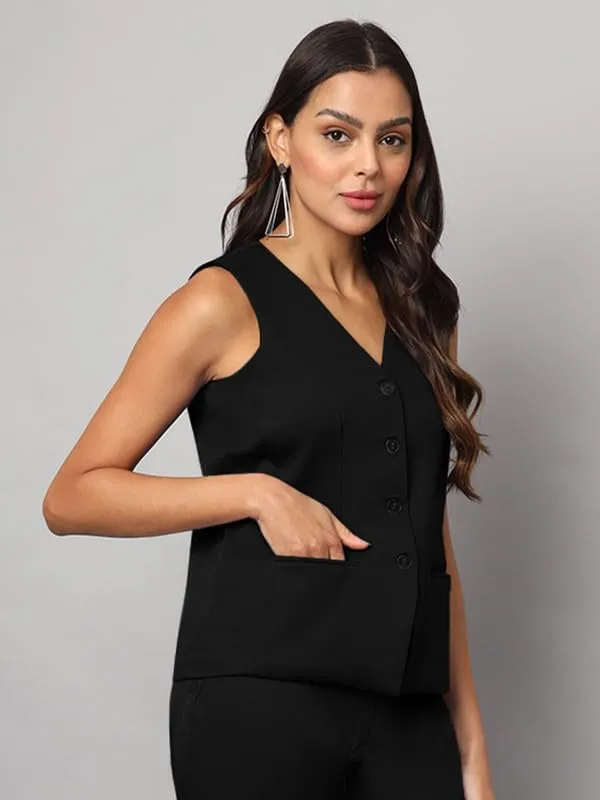 Black_Polyester_Lycra_Waistcoat