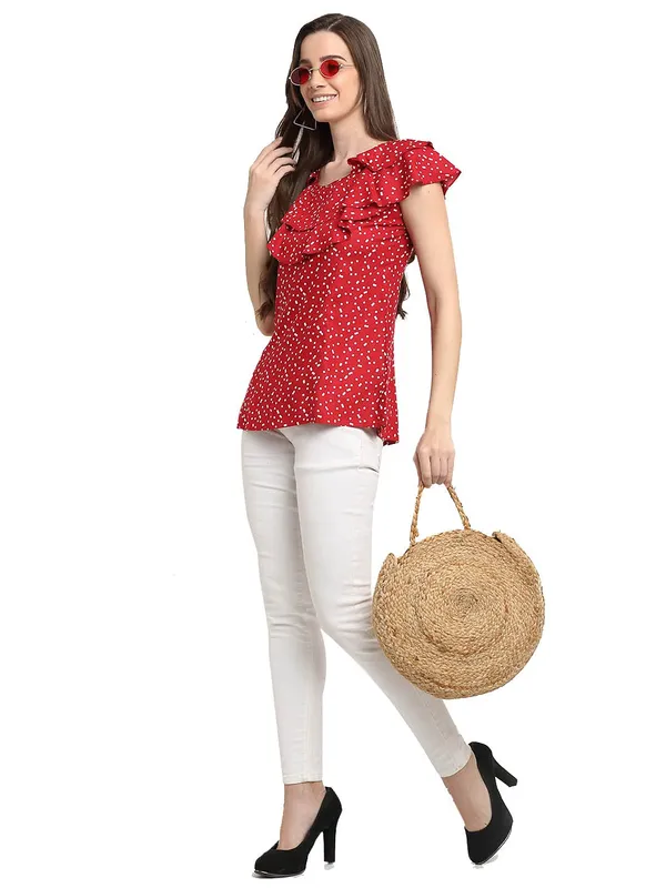 Black_Polka_Rayon_Print_Tops_For_Women