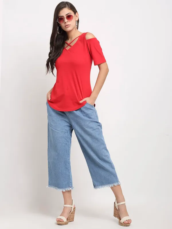 Red_Cotton_Blend_Single_Jersey_Tops