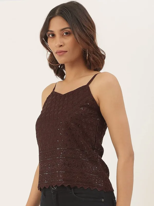 Brown_Rayon_Sequinn_Tops