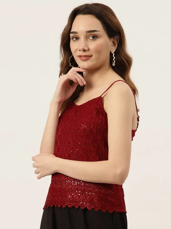 Maroon_Rayon_Sequinn_Tops