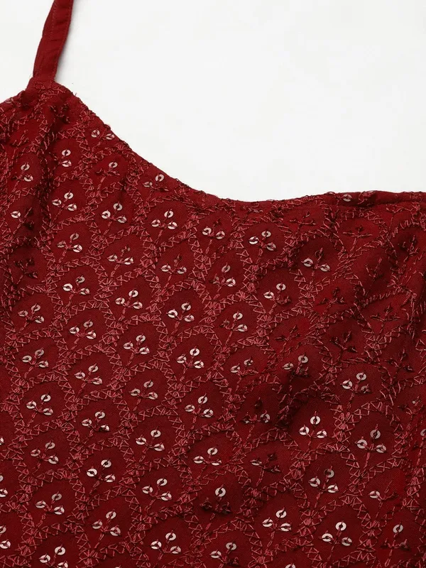 Maroon_Rayon_Sequinn_Tops