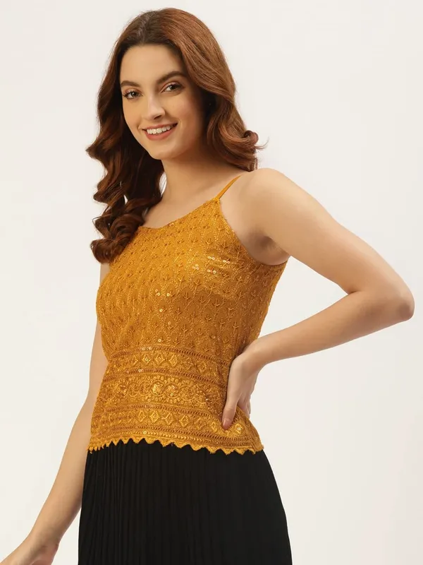 Mustard_Rayon_Sequinn_Tops_For_Women