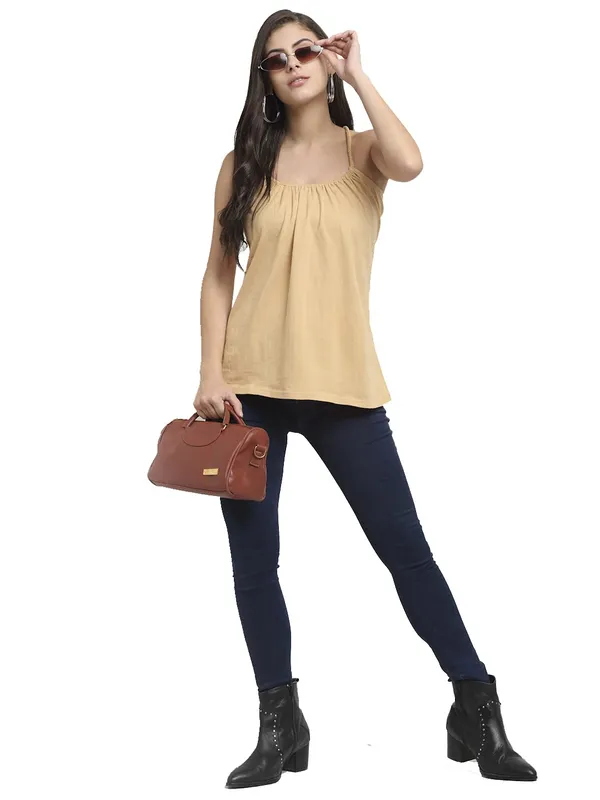 Dbeige_Cotton_Lycra_Tops