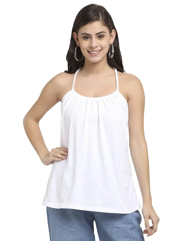 White_Cotton_Lycra_Tops