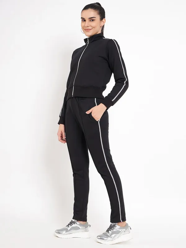 Black_Cotton_Blend_Fleece_Tracksuits_For_Women