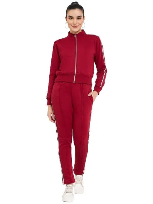 Maroon_Cotton_Blend_Fleece_Tracksuits_For_Women