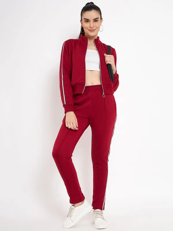Maroon_Cotton_Blend_Fleece_Tracksuits_For_Women