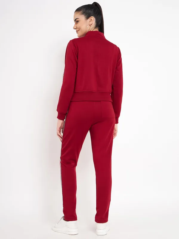 Maroon_Cotton_Blend_Fleece_Tracksuits_For_Women