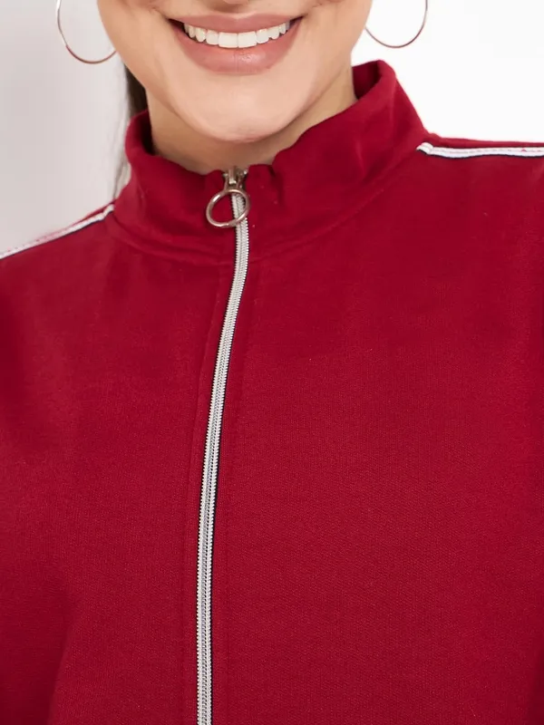 Maroon_Cotton_Blend_Fleece_Tracksuits_For_Women