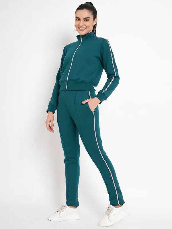 Teal_Cotton_Blend_Fleece_Tracksuits_For_Women