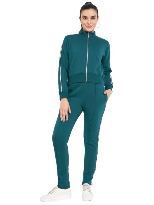 Teal_Cotton_Blend_Fleece_Tracksuits_For_Women