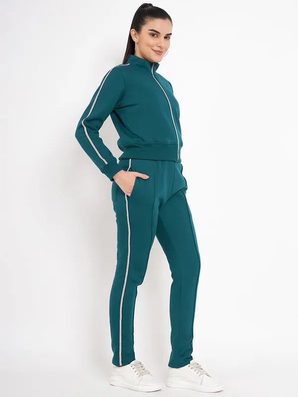 Teal_Cotton_Blend_Fleece_Tracksuits_For_Women