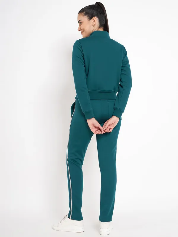 Teal_Cotton_Blend_Fleece_Tracksuits_For_Women