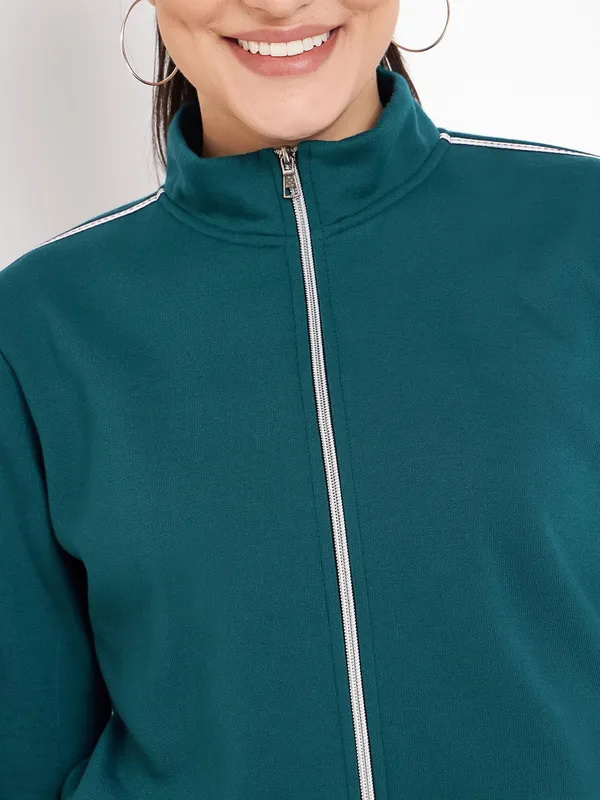 Teal_Cotton_Blend_Fleece_Tracksuits_For_Women