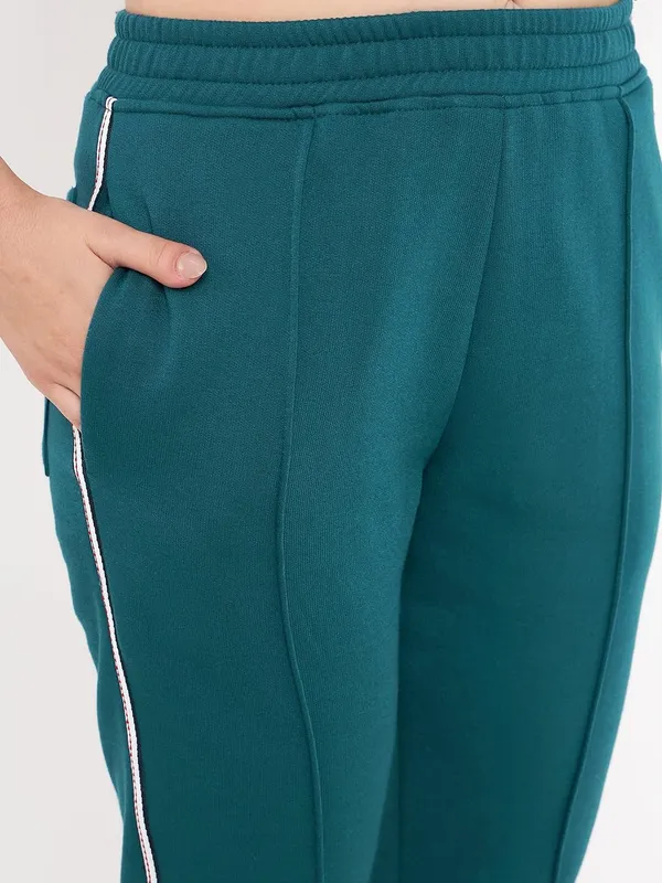 Teal_Cotton_Blend_Fleece_Tracksuits_For_Women