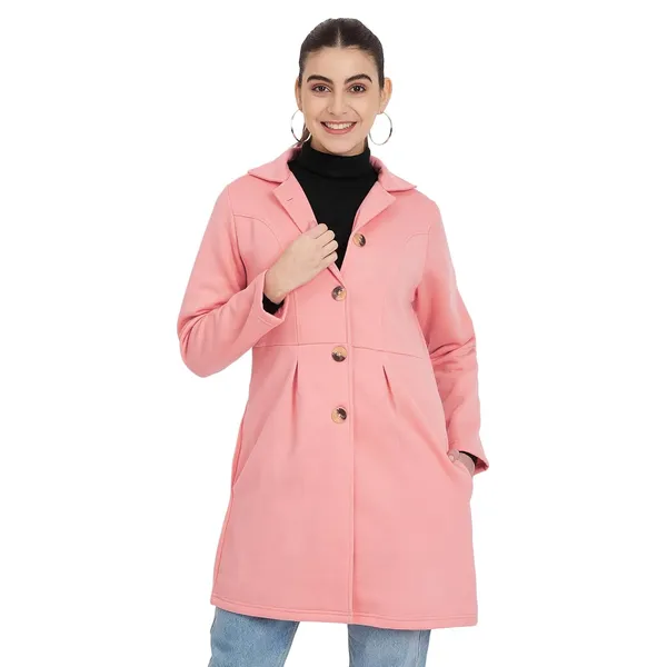 Pink_Cotton_Blend_Fleece_Coats_For_Women