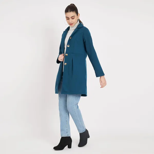 Teal_Cotton_Blend_Fleece_Coats_For_Women