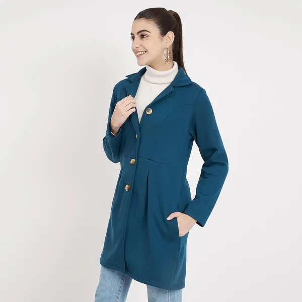 Teal_Cotton_Blend_Fleece_Coats_For_Women