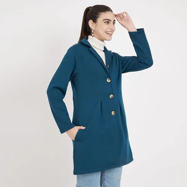 Teal_Cotton_Blend_Fleece_Coats_For_Women