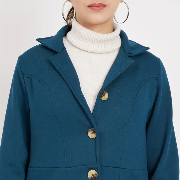Teal_Cotton_Blend_Fleece_Coats_For_Women
