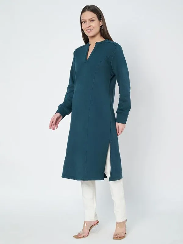 A-Line_Mandarin_Collar_Midi_Dress