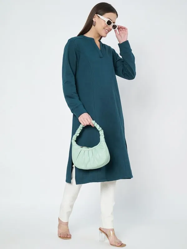 A-Line_Mandarin_Collar_Midi_Dress