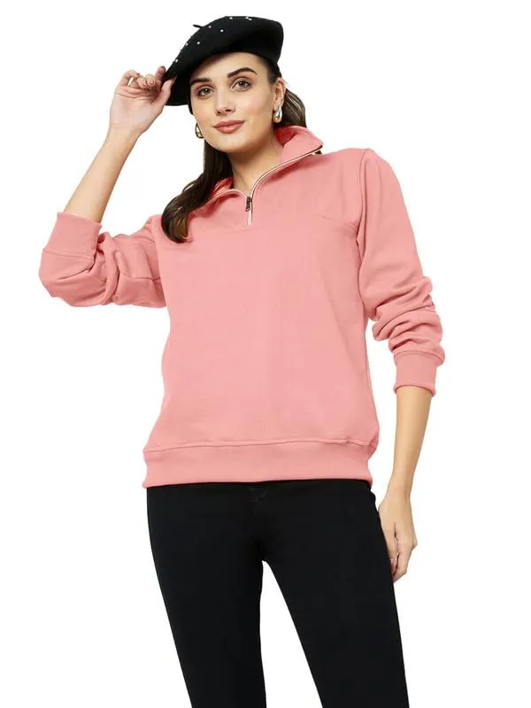 Pink_Cotton_Blend_Fleece_Jackets_For_Women