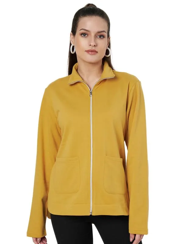Mustard_Cotton_Blend_Fleece_Jackets_For_Women