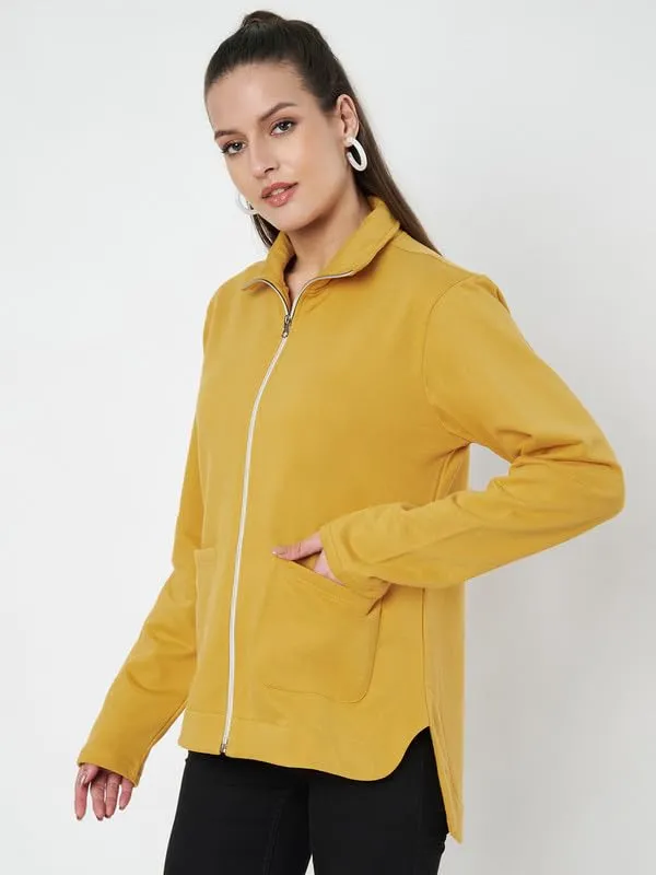 Mustard_Cotton_Blend_Fleece_Jackets_For_Women