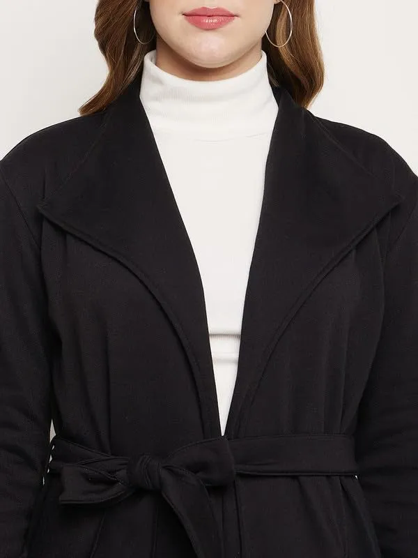Black_Cotton_Blend_Fleece_Coats_For_Women