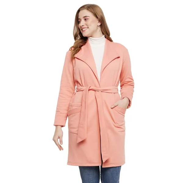 Pink_Cotton_Blend_Fleece_Coats_For_Women