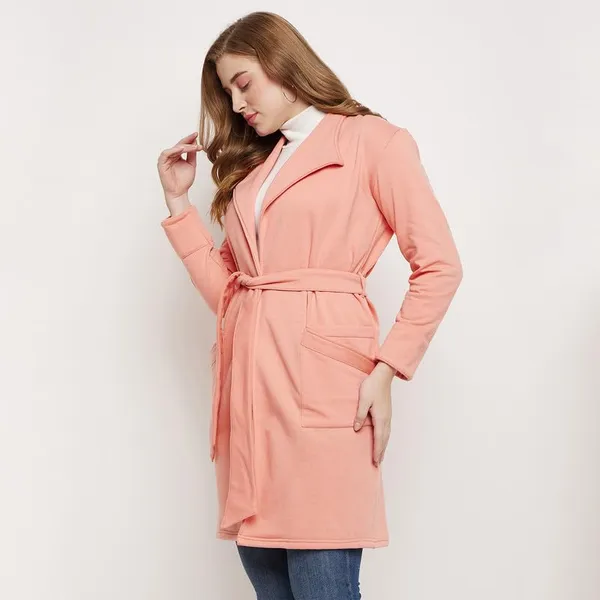Pink_Cotton_Blend_Fleece_Coats_For_Women