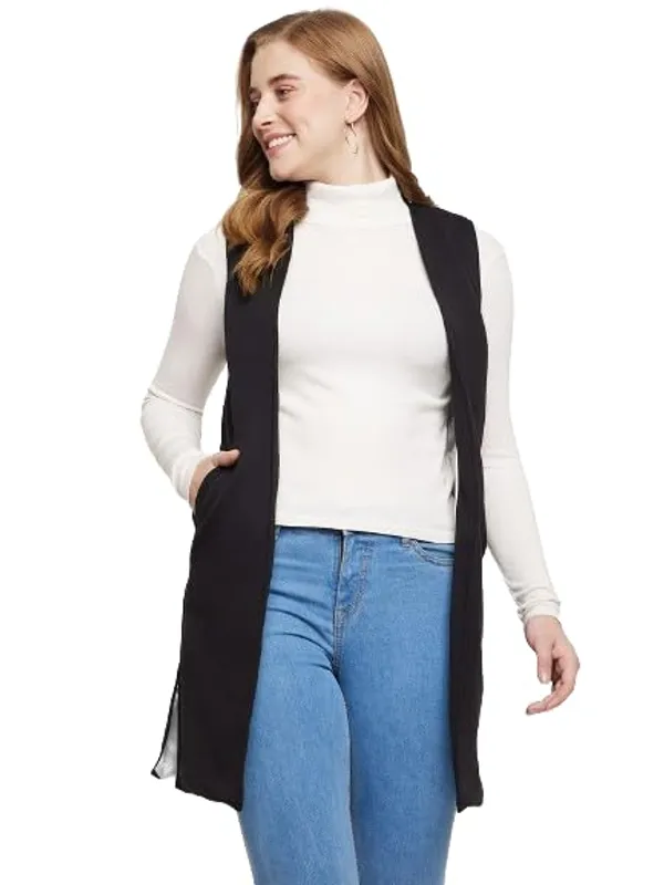 Black_Cotton_Blend_Fleece_Shrug_For_Women