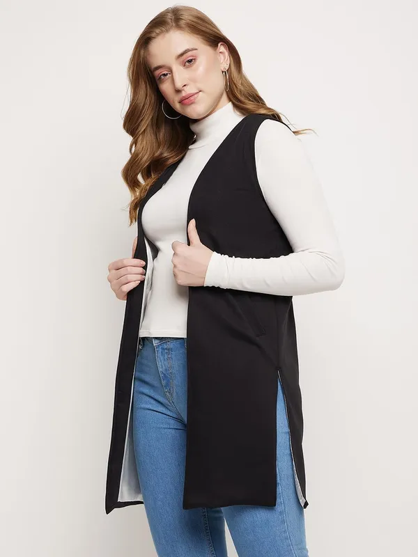 Black_Cotton_Blend_Fleece_Shrug_For_Women