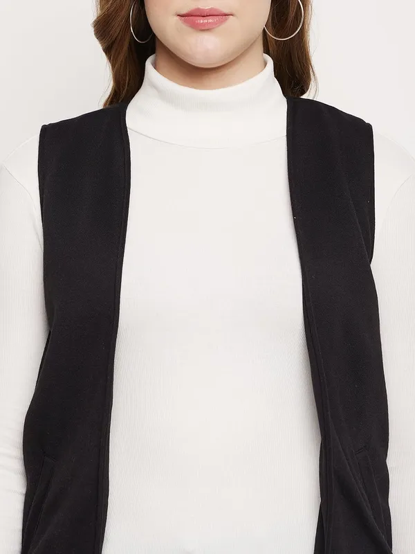 Black_Cotton_Blend_Fleece_Shrug_For_Women