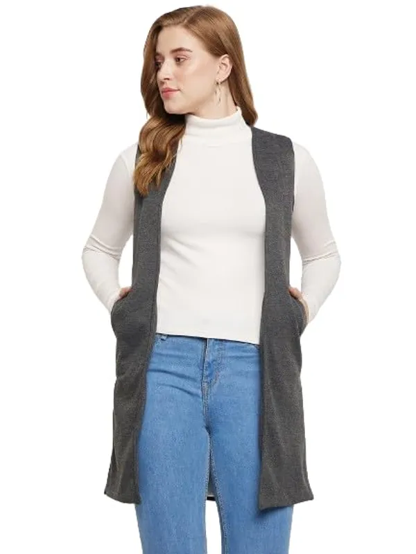 Charcoal_Cotton_Blend_Fleece_Shrug_For_Women
