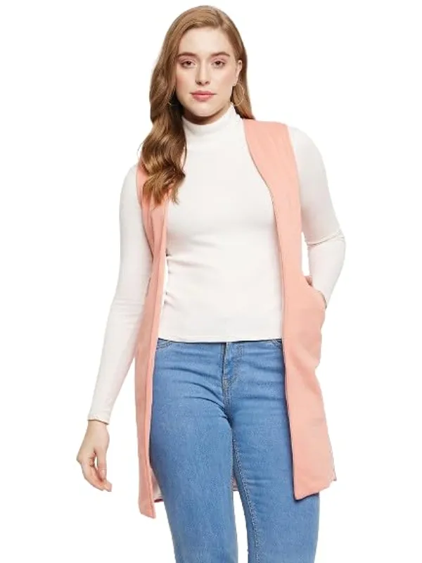 Pink_Cotton_Blend_Fleece_Shrug_For_Women