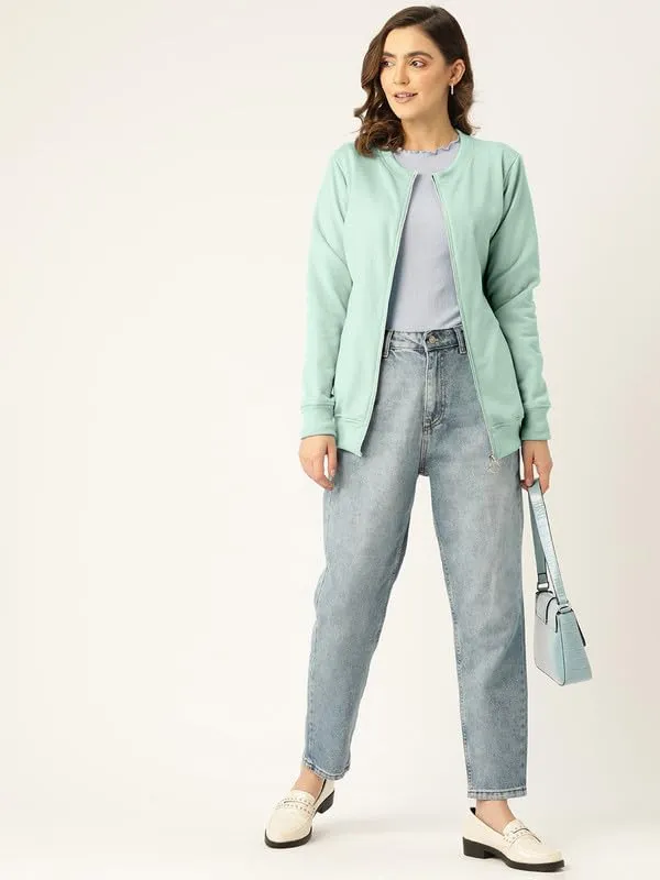 Collarless_Solid_Fleece_Casual_Bomber_Jacket