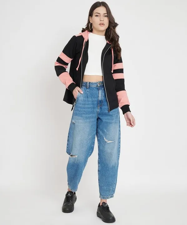 Teal_Blue_&_Burgundy_Striped_Fleece_Hooded_Sweat-shirt